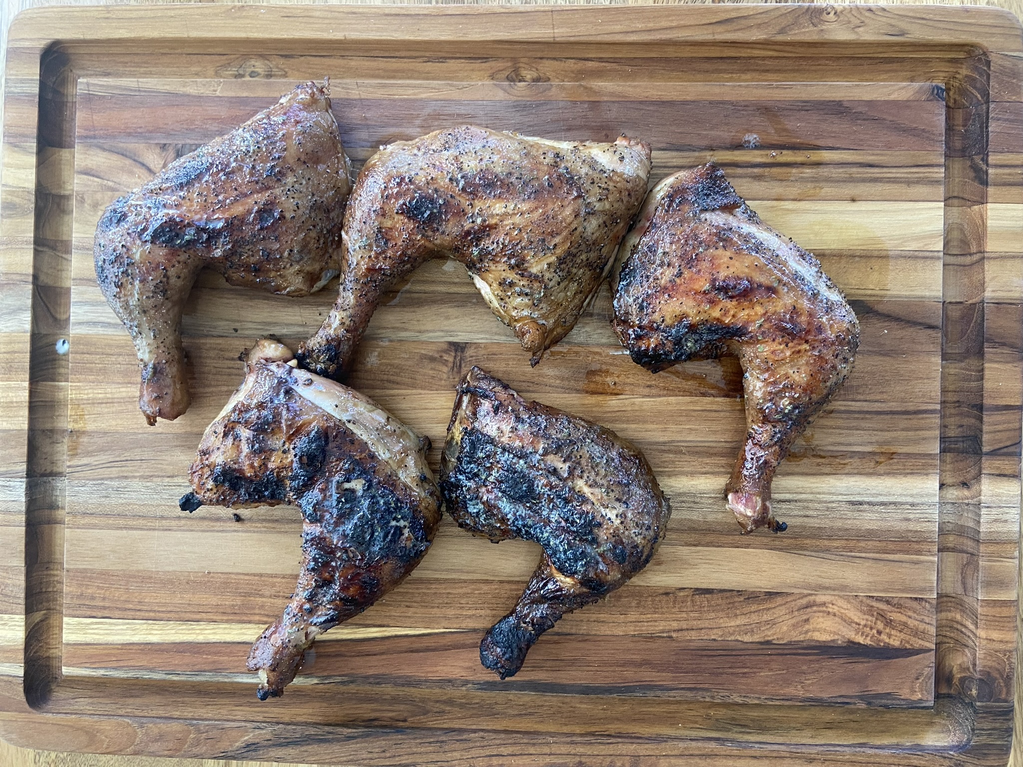 5 smoked chicken quarters