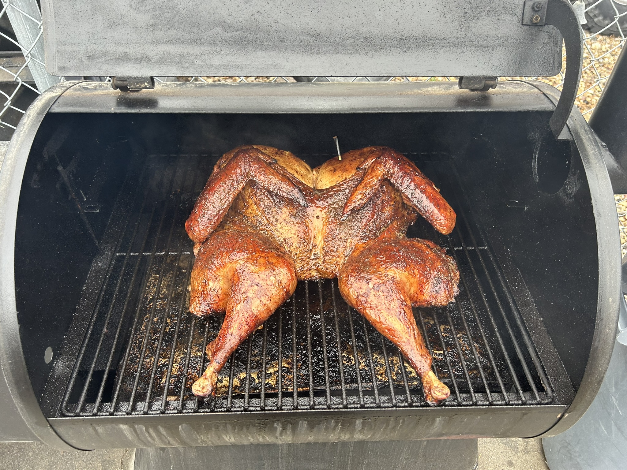 Thanksgiving Turkey in smoker